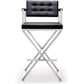 Director Performance Vegan Leather Stool With Silver Base by TOV K3626