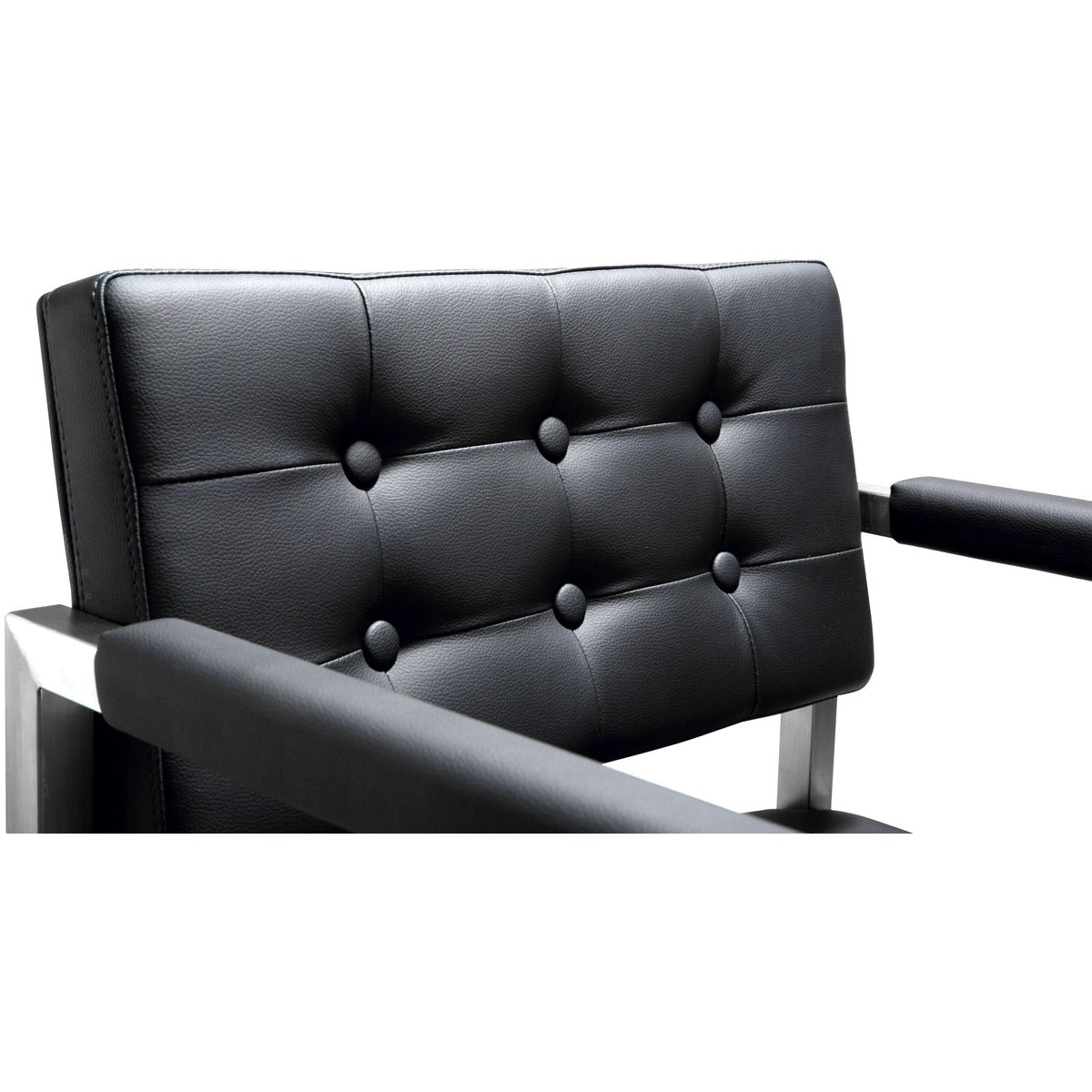 Director Performance Vegan Leather Stool With Silver Base by TOV K3623