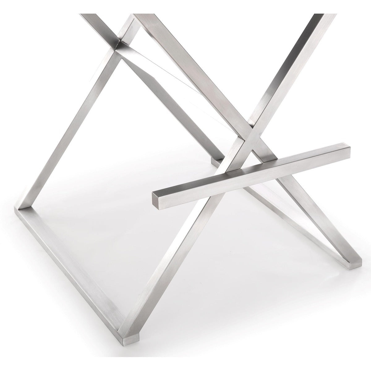 Director Performance Vegan Leather Stool With Silver Base by TOV K3623