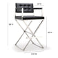 Director Performance Vegan Leather Stool With Silver Base by TOV K3625