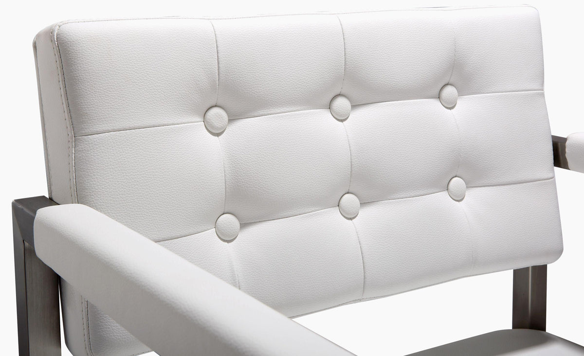 Director White Performance Vegan Leather and Stainless Steel Barstool by TOV Furniture – photo 6 of 10