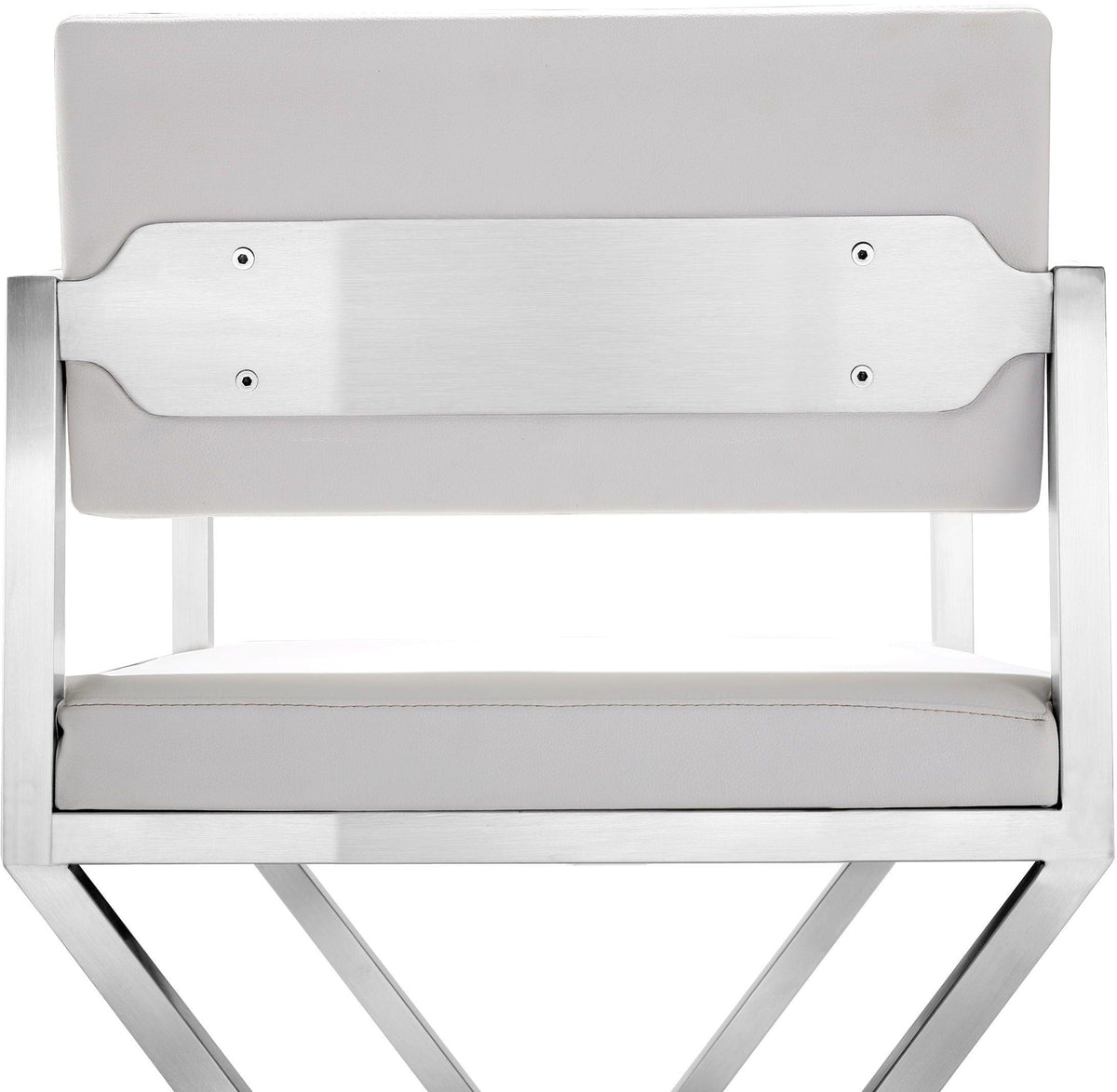 Director White Performance Vegan Leather and Stainless Steel Barstool by TOV Furniture – photo 7 of 10