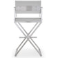 Director Performance Vegan Leather Stool With Silver Base by TOV K3625