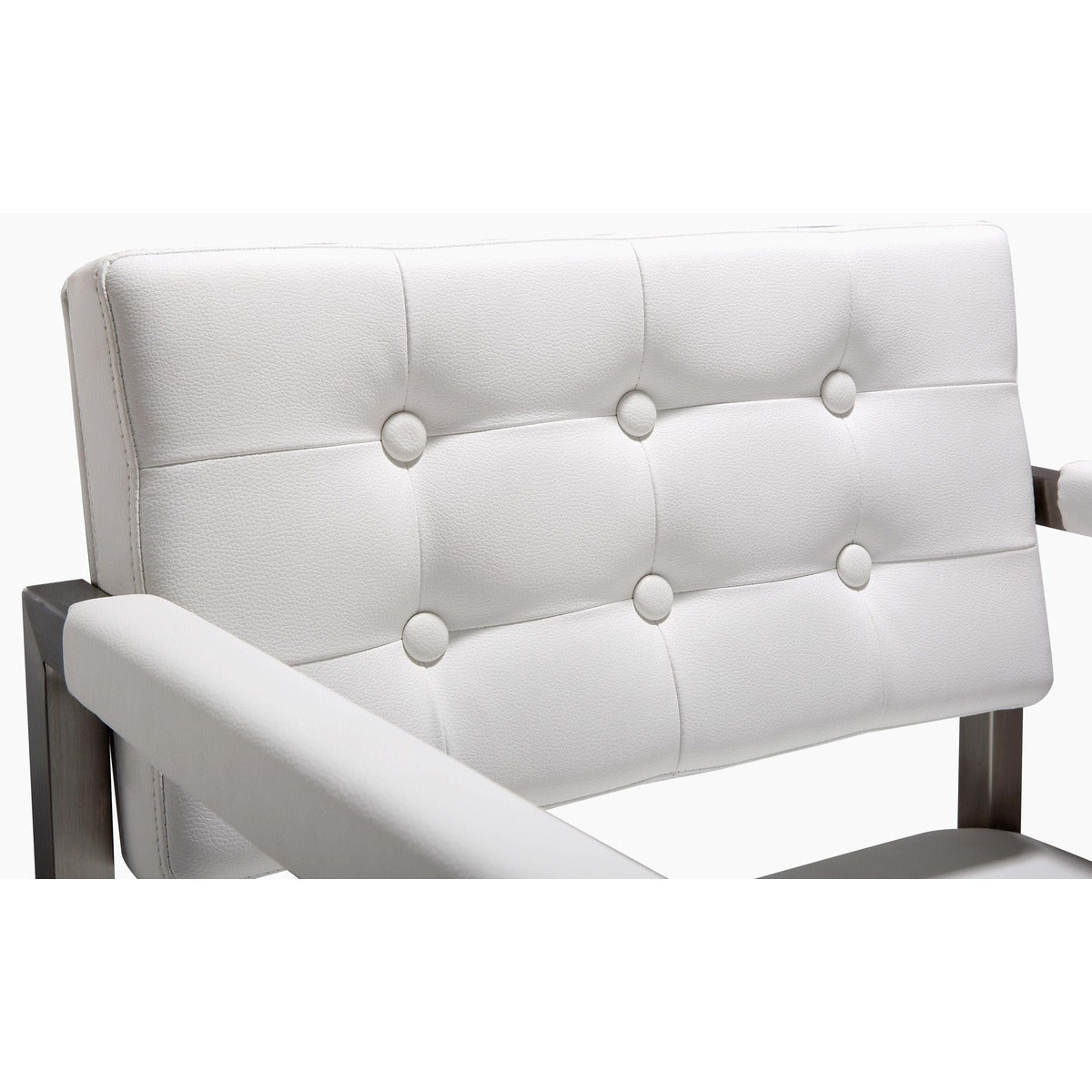 Director Performance Vegan Leather Stool With Silver Base by TOV K3626