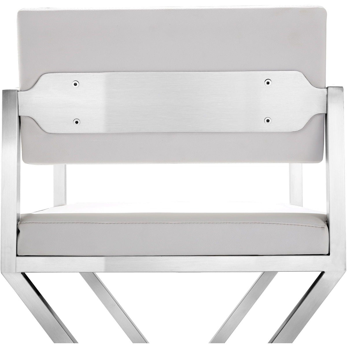 Director Performance Vegan Leather Stool With Silver Base by TOV K3624