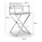 Director Performance Vegan Leather Stool With Silver Base by TOV K3624