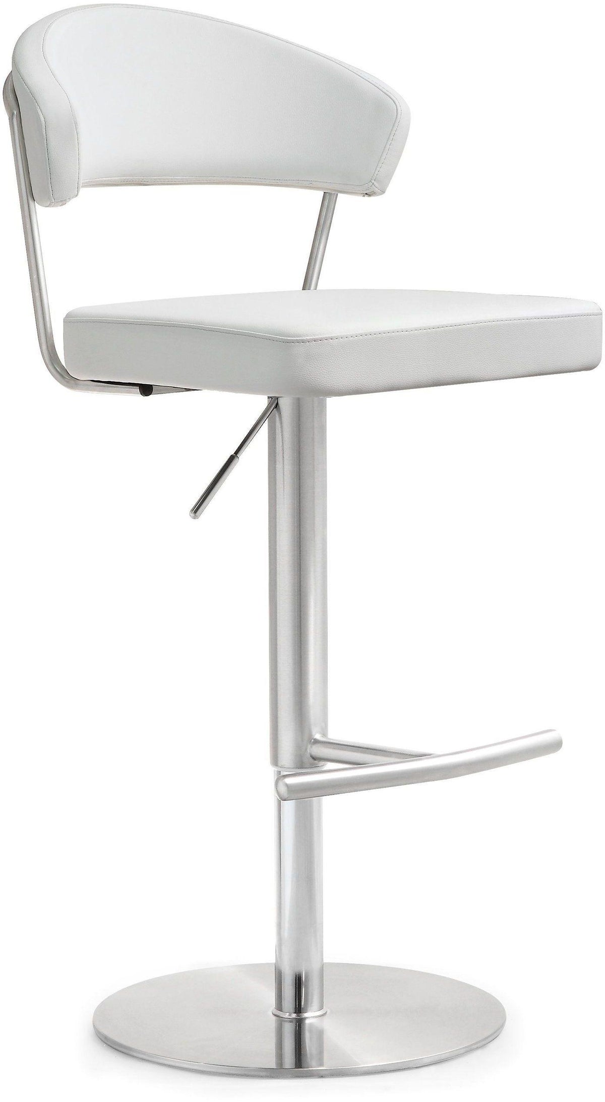 Cosmo White Performance Vegan Leather and Stainless Steel Barstool by TOV Furniture – photo 1 of 11
