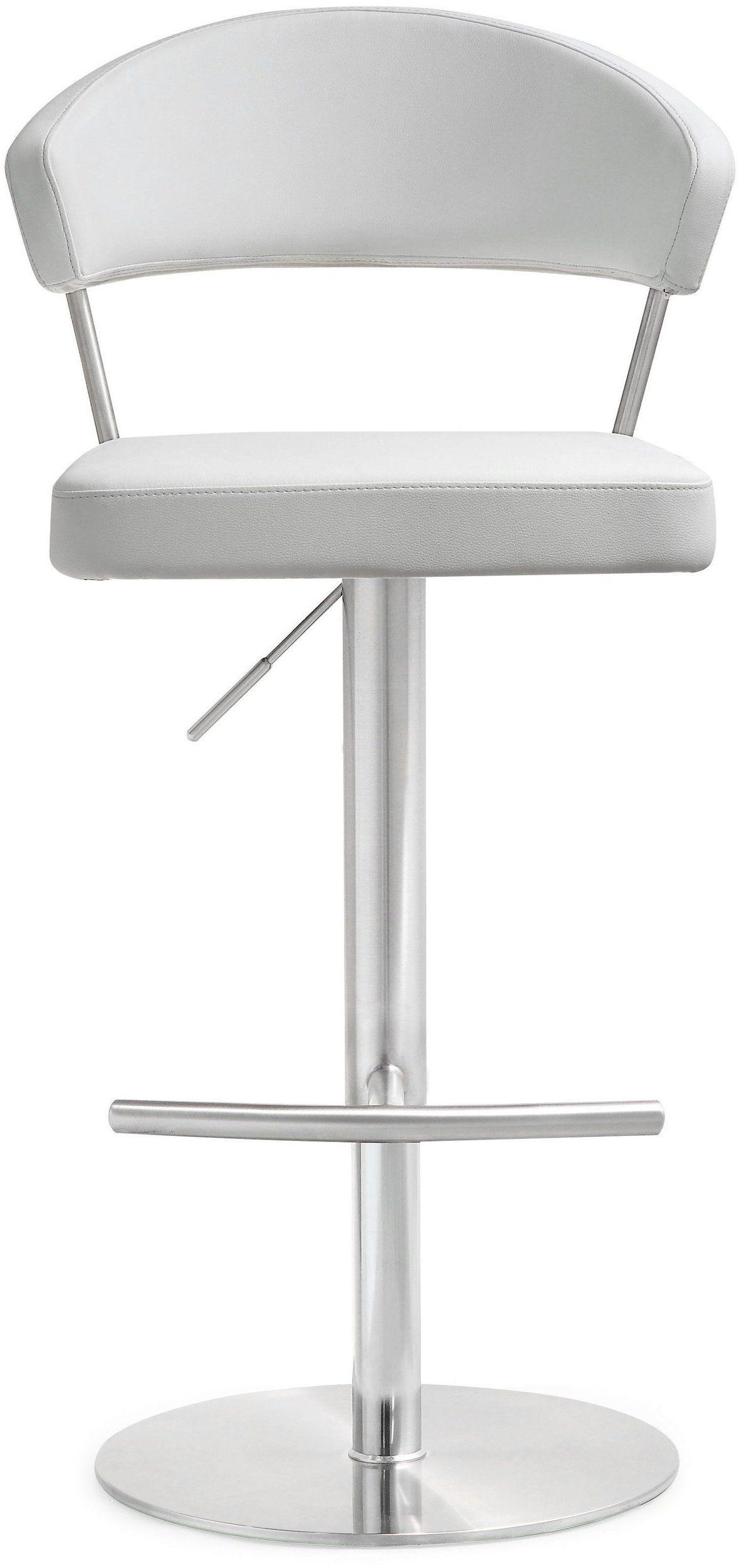 Cosmo White Performance Vegan Leather and Stainless Steel Barstool by TOV Furniture – photo 3 of 11