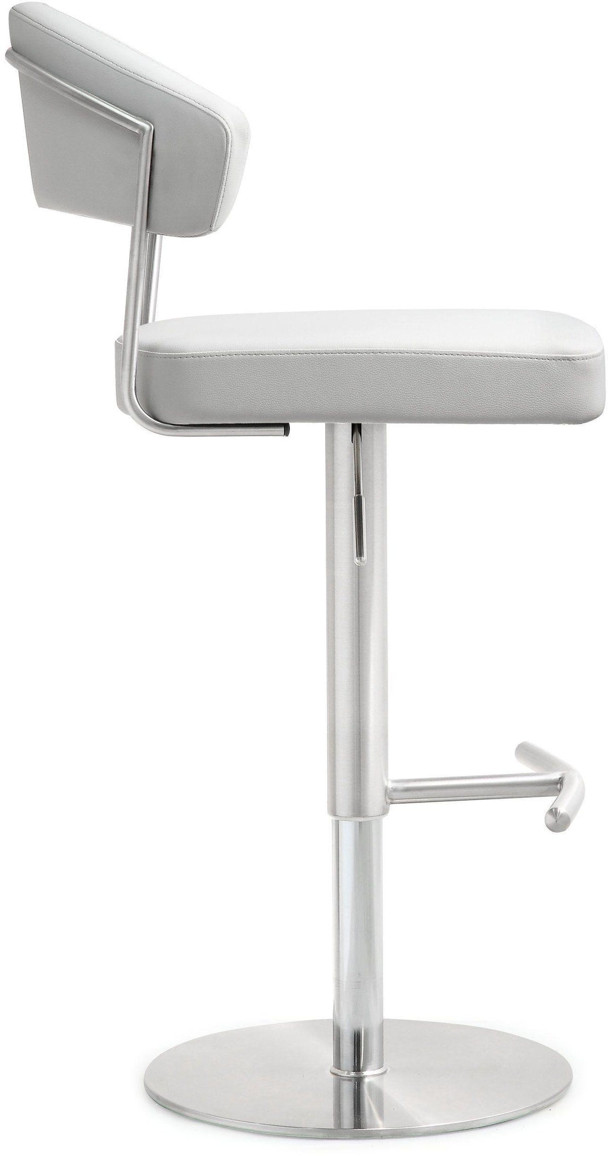Cosmo White Performance Vegan Leather and Stainless Steel Barstool by TOV Furniture – photo 4 of 11
