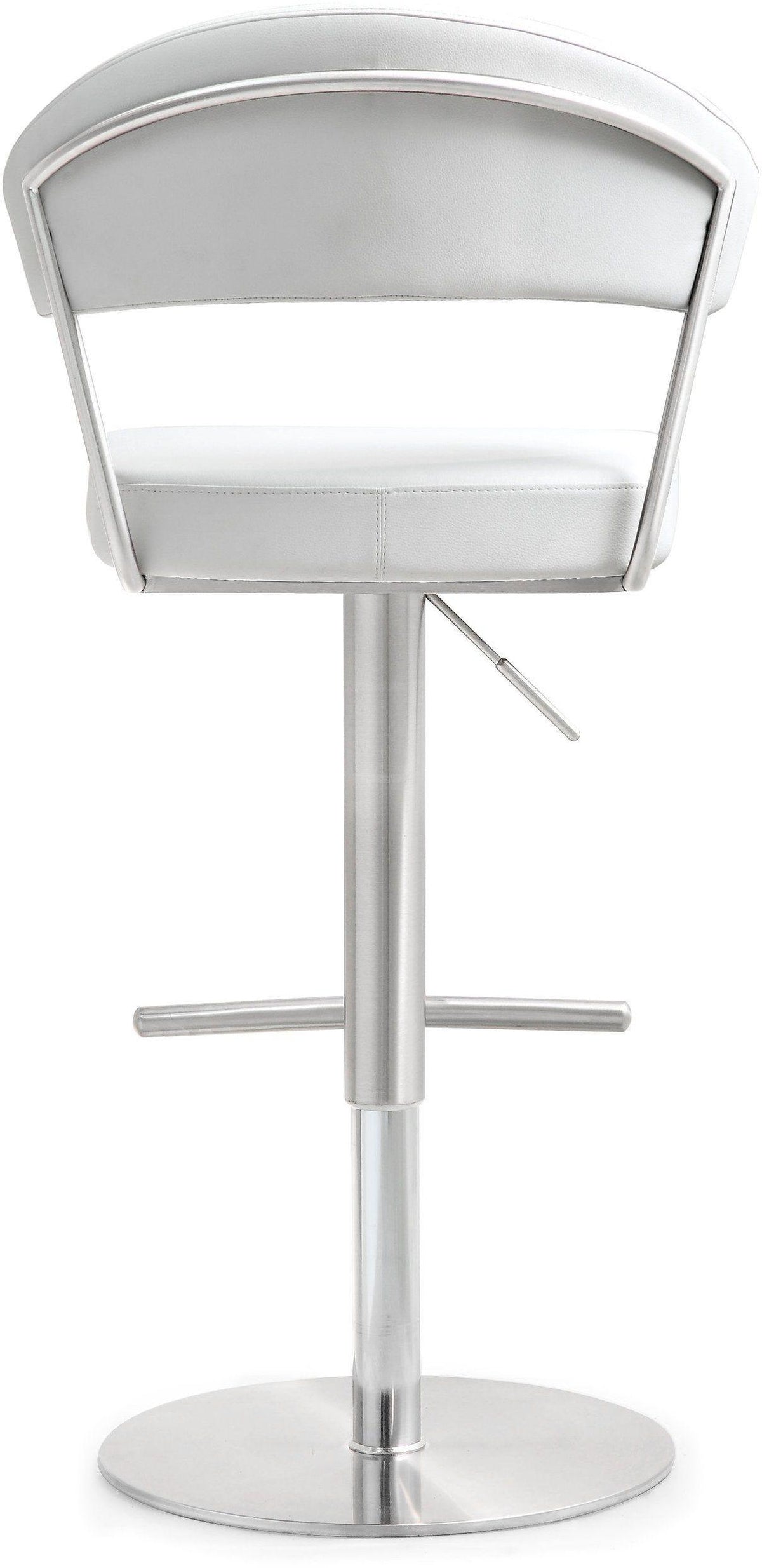 Cosmo White Performance Vegan Leather and Stainless Steel Barstool by TOV Furniture – photo 5 of 11