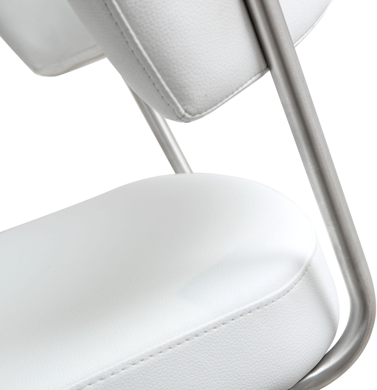 Cosmo White Performance Vegan Leather and Stainless Steel Barstool by TOV Furniture – photo 6 of 11