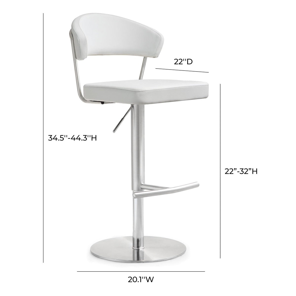 Cosmo Performance Vegan Leather Adjustable Stool by TOV K3629