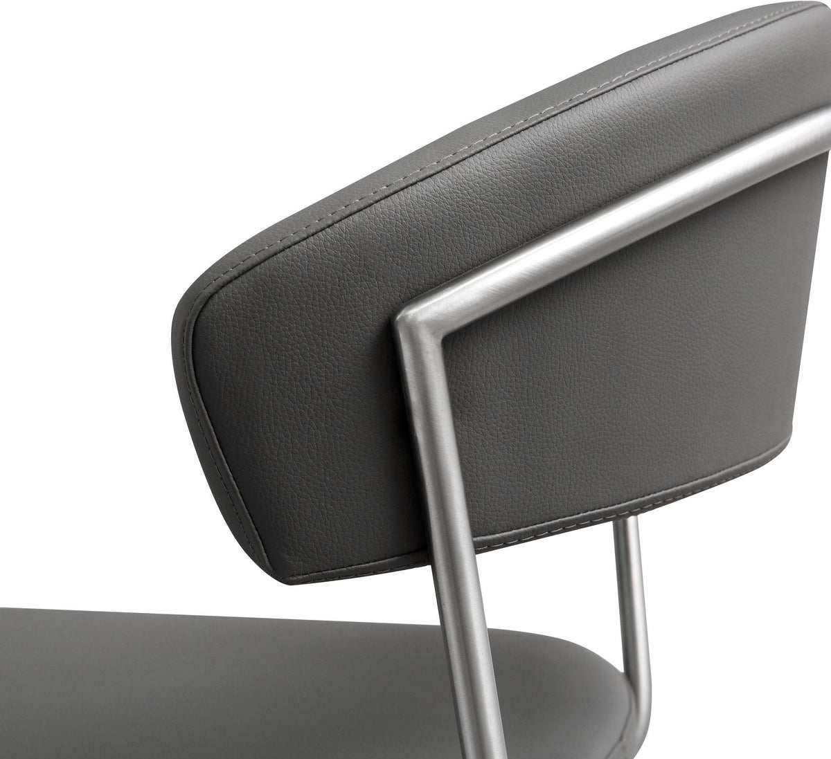 Cosmo Grey Performance Vegan Leather and Stainless Steel Barstool by TOV Furniture – photo 6 of 11