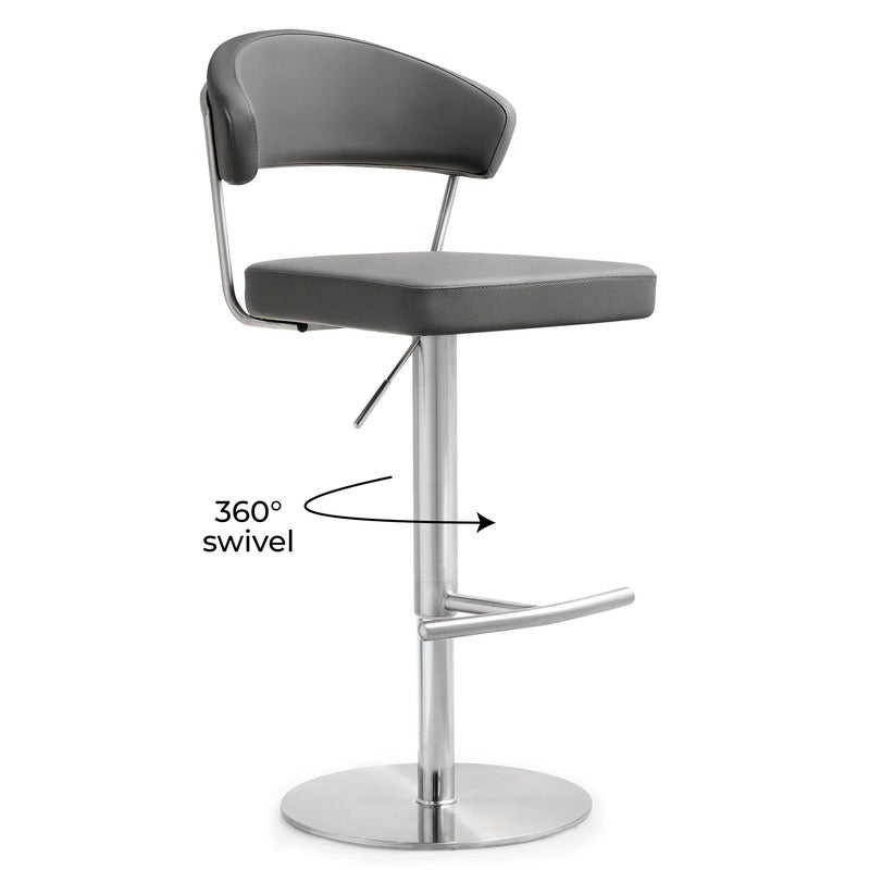 Cosmo Performance Vegan Leather Adjustable Stool by TOV K3629