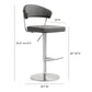 Cosmo Performance Vegan Leather Adjustable Stool by TOV K3628