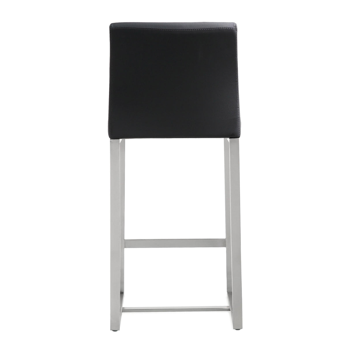 Denmark Black Performance Vegan Leather and Stainless Steel Counter Stool - Set of 2 by TOV Furniture – photo 6 of 10
