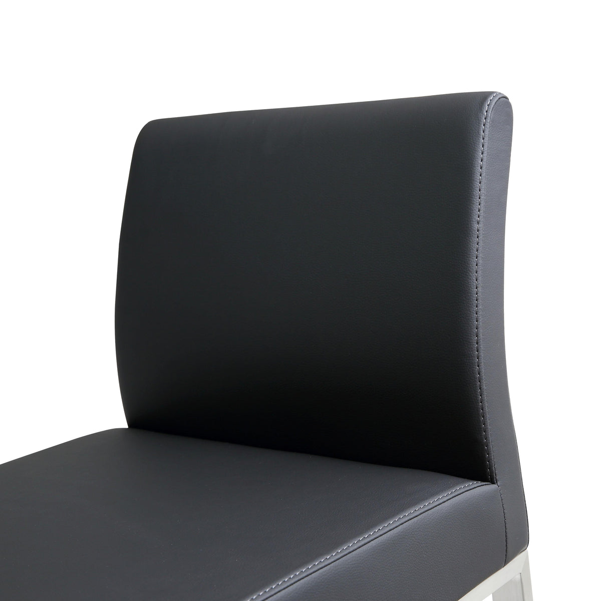 Denmark Black Performance Vegan Leather and Stainless Steel Counter Stool - Set of 2 by TOV Furniture – photo 7 of 10