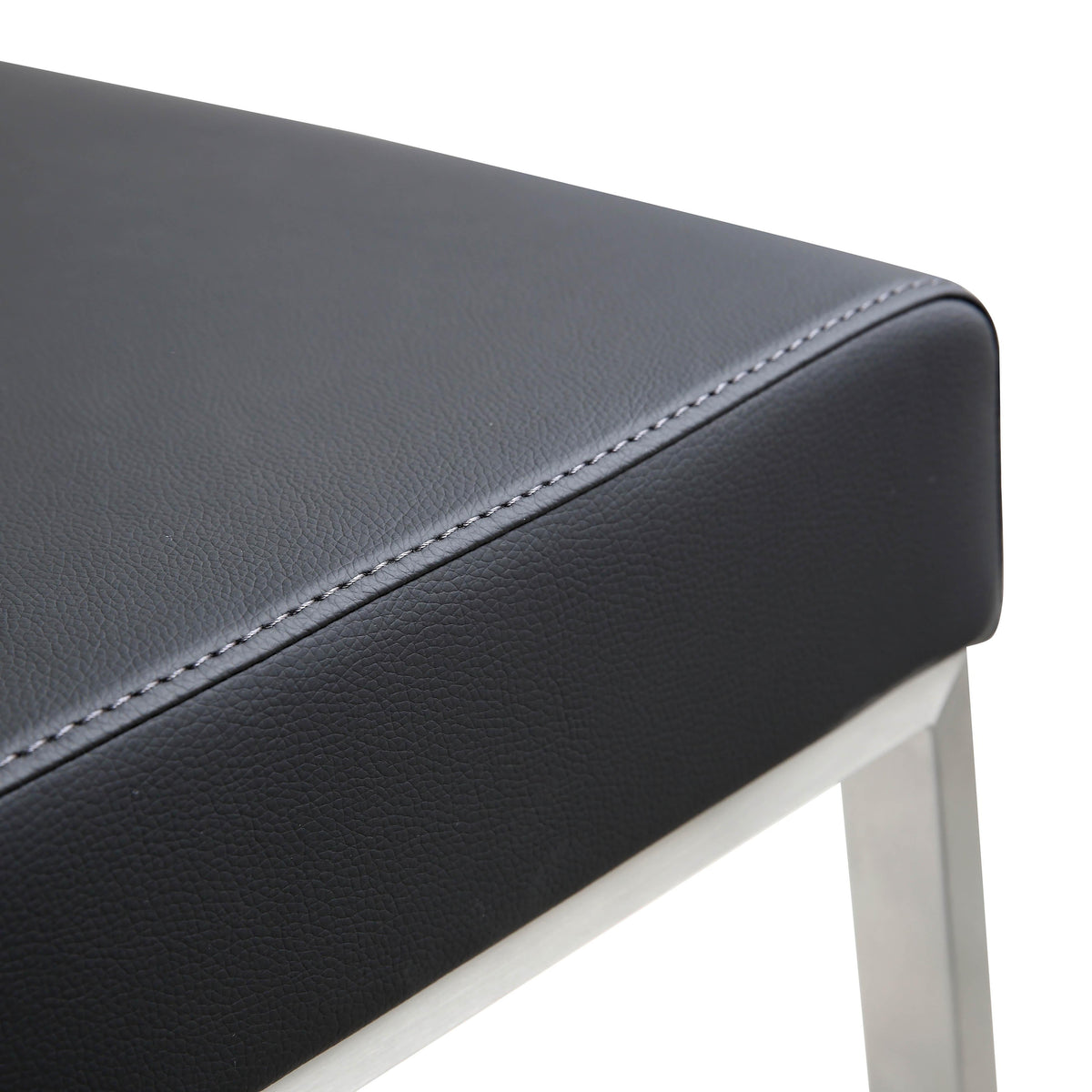 Denmark Black Performance Vegan Leather and Stainless Steel Counter Stool - Set of 2 by TOV Furniture – photo 8 of 10