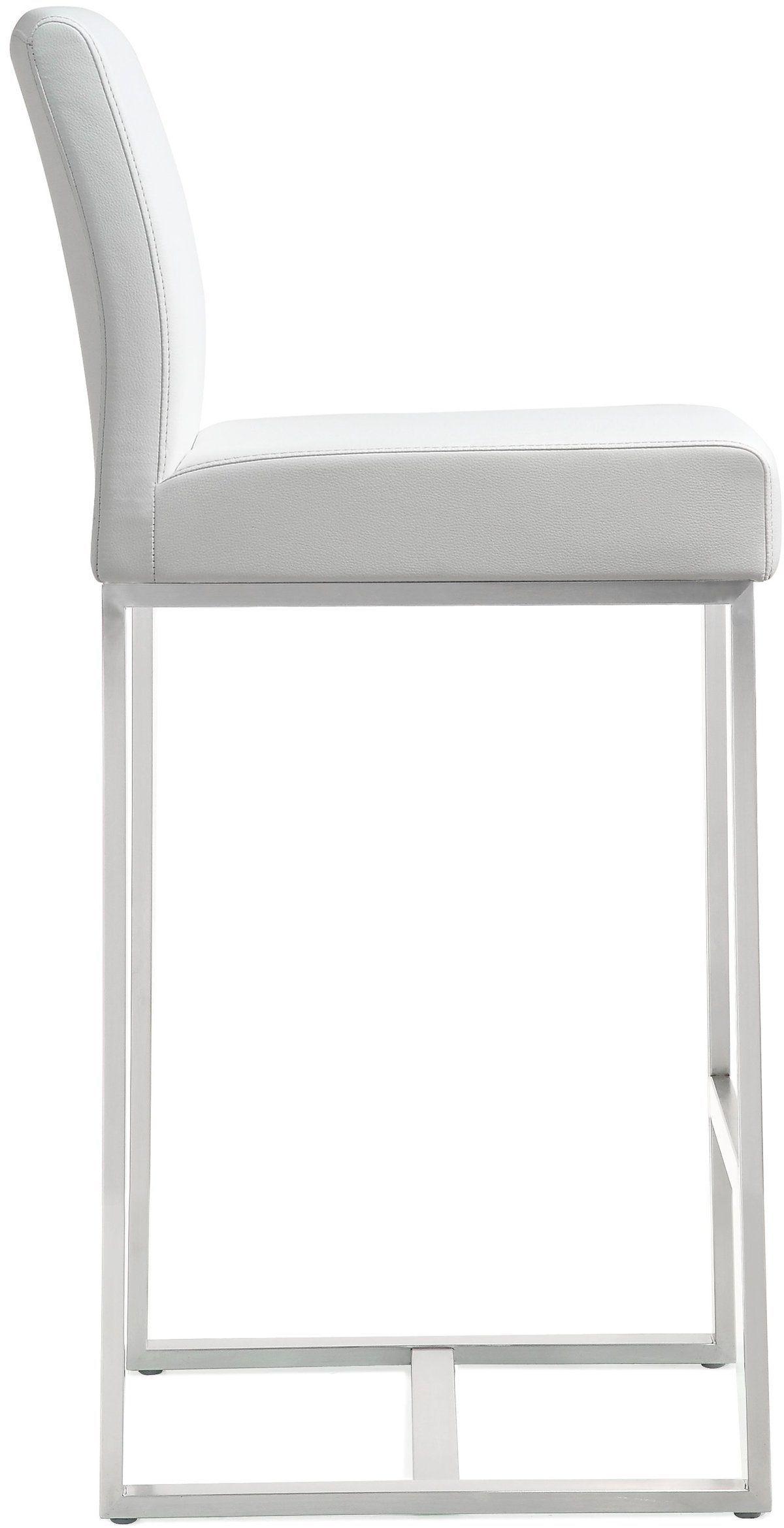 Denmark White Performance Vegan Leather and Stainless Steel Counter Stool - Set of 2 by TOV Furniture – photo 4 of 10