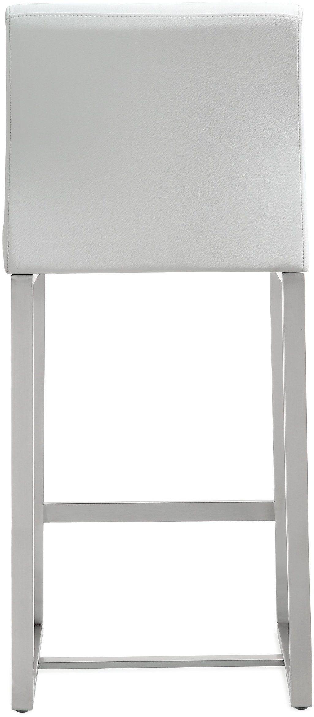 Denmark White Performance Vegan Leather and Stainless Steel Counter Stool - Set of 2 by TOV Furniture – photo 6 of 10