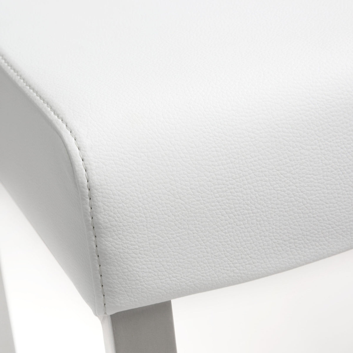 Denmark White Performance Vegan Leather and Stainless Steel Counter Stool - Set of 2 by TOV Furniture – photo 7 of 10