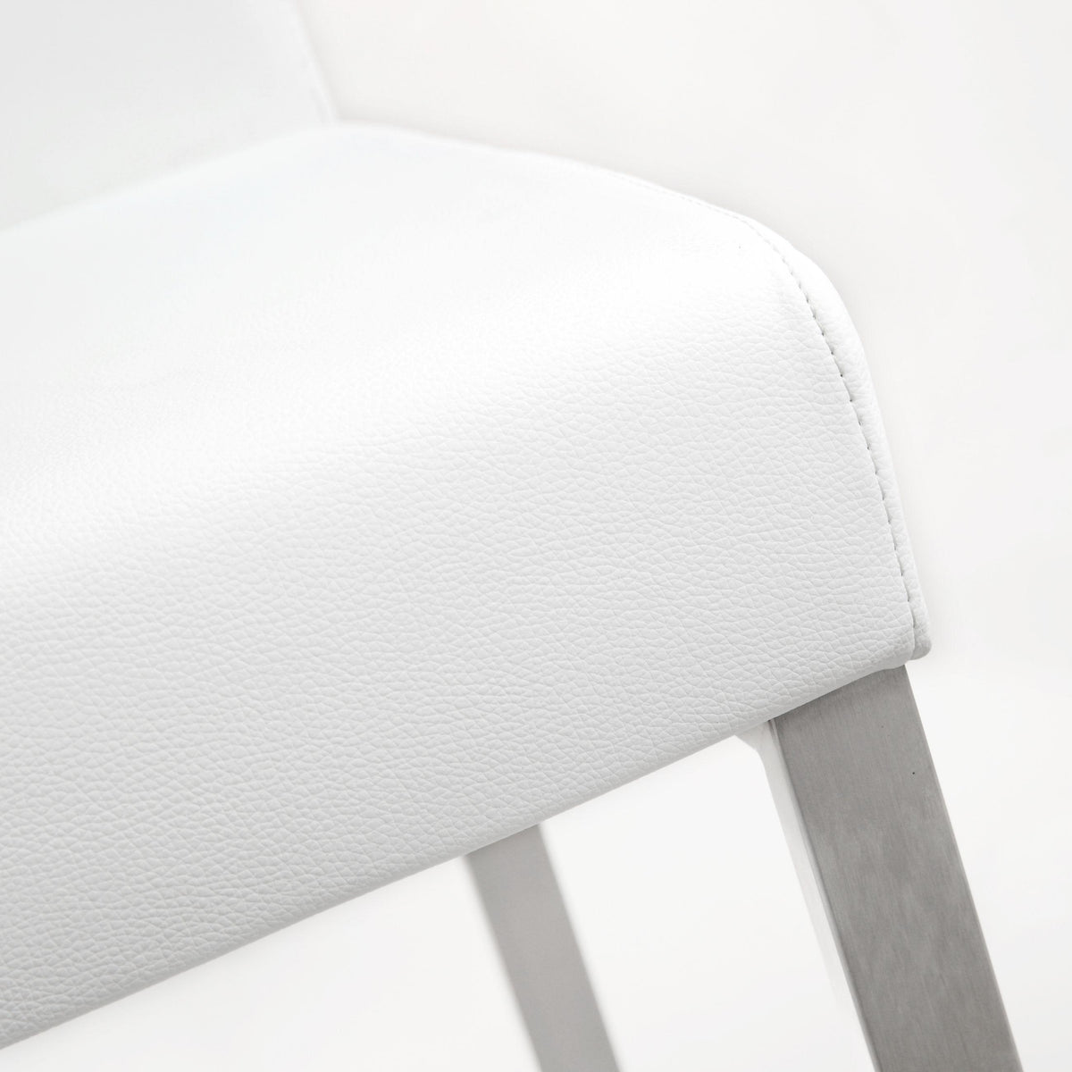 Denmark White Performance Vegan Leather and Stainless Steel Counter Stool - Set of 2 by TOV Furniture – photo 8 of 10