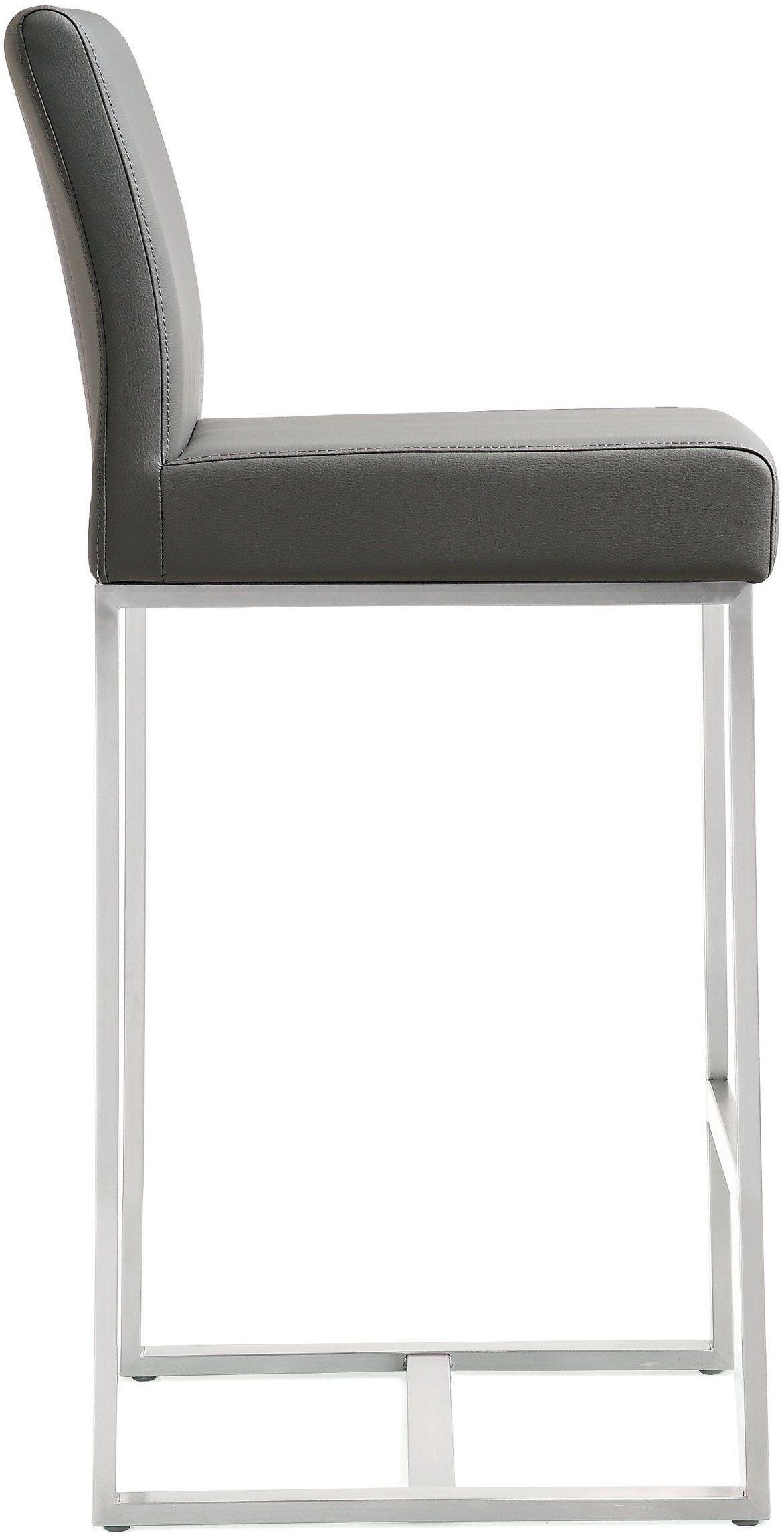 Denmark Grey Performance Vegan Leather and Stainless Steel Counter Stool - Set of 2 by TOV Furniture – photo 4 of 10