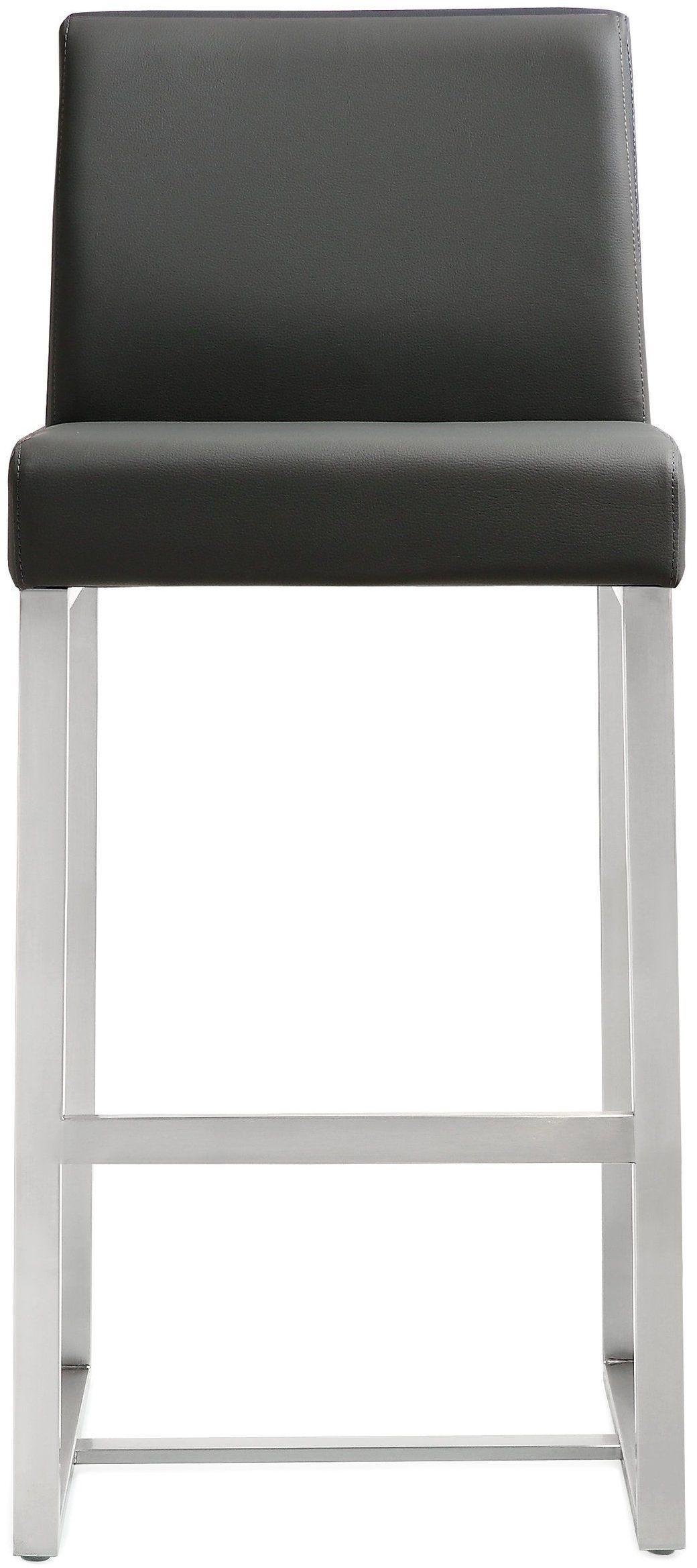 Denmark Grey Performance Vegan Leather and Stainless Steel Counter Stool - Set of 2 by TOV Furniture – photo 5 of 10