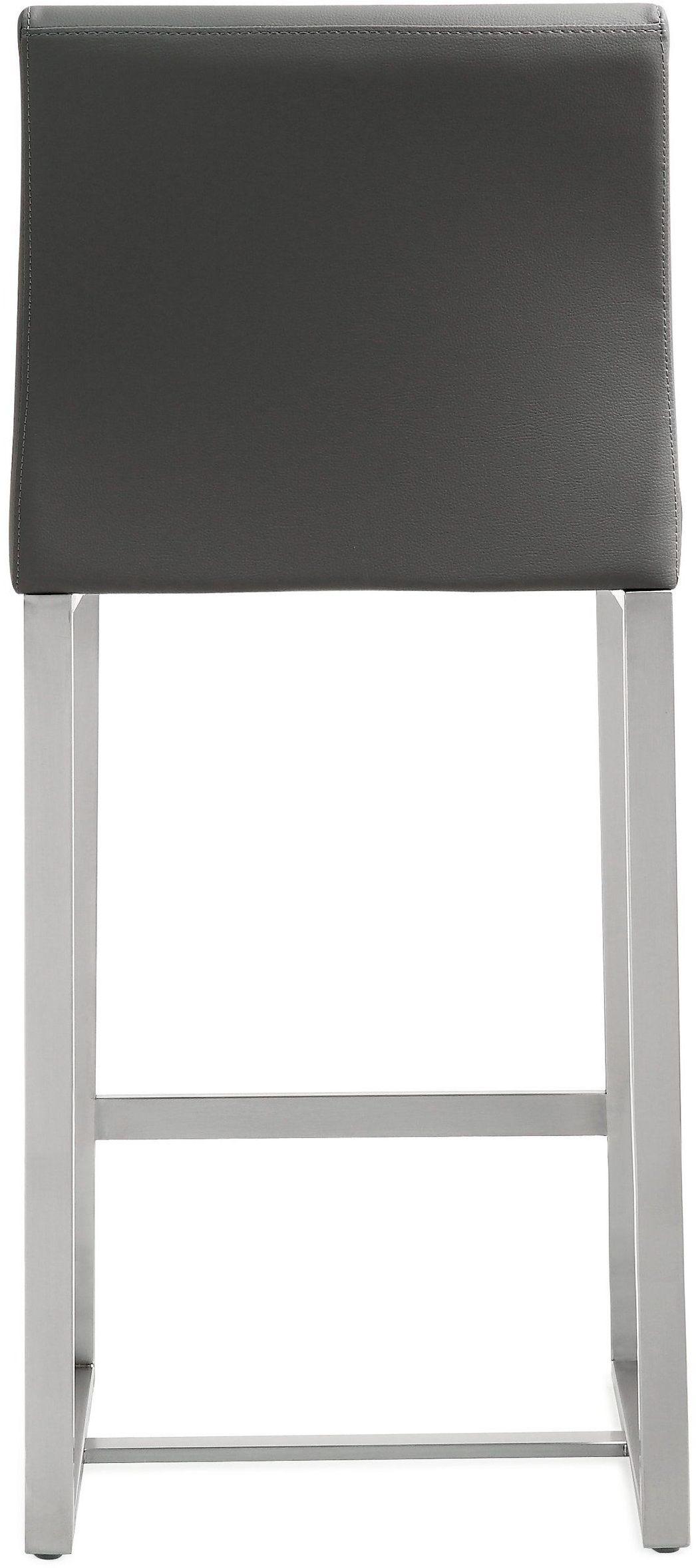 Denmark Grey Performance Vegan Leather and Stainless Steel Counter Stool - Set of 2 by TOV Furniture – photo 6 of 10