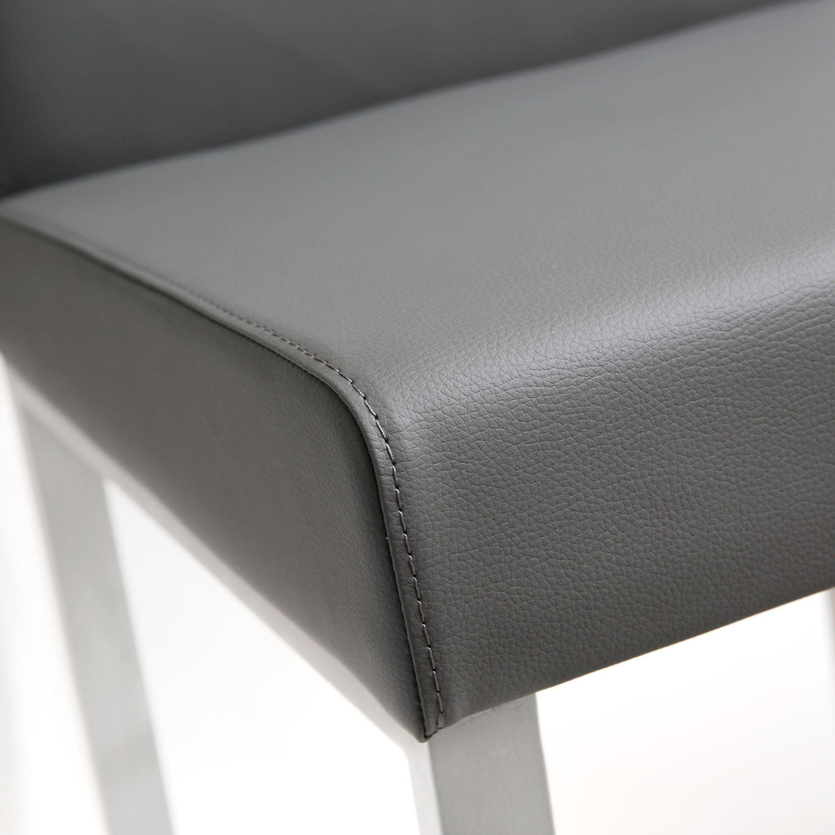 Denmark Grey Performance Vegan Leather and Stainless Steel Counter Stool - Set of 2 by TOV Furniture – photo 7 of 10