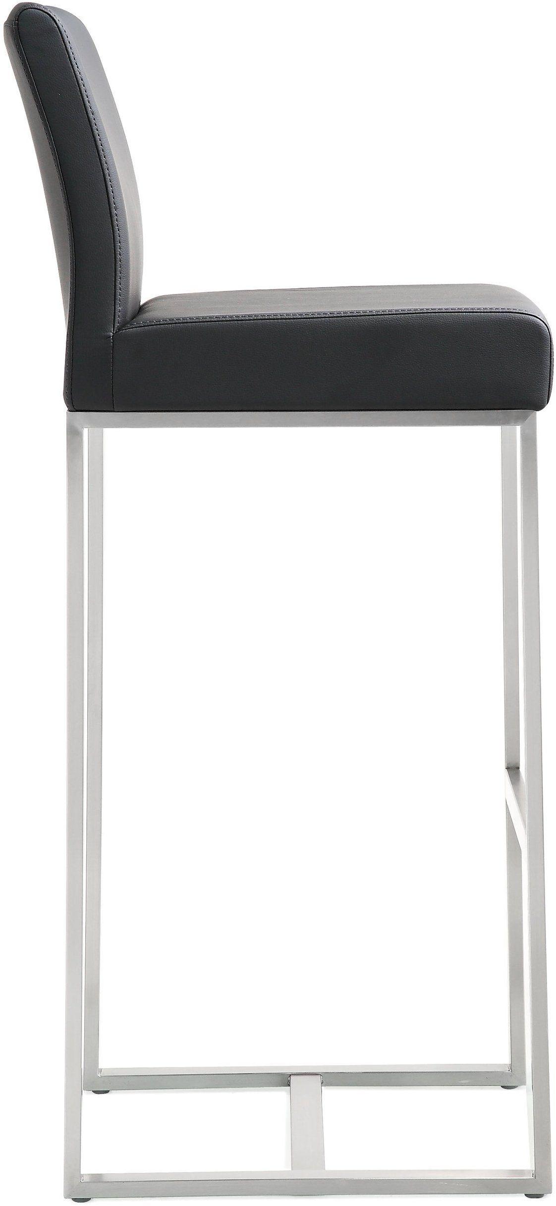 Denmark Black Performance Vegan Leather and Stainless Steel Barstool - Set of 2 by TOV Furniture – photo 4 of 10