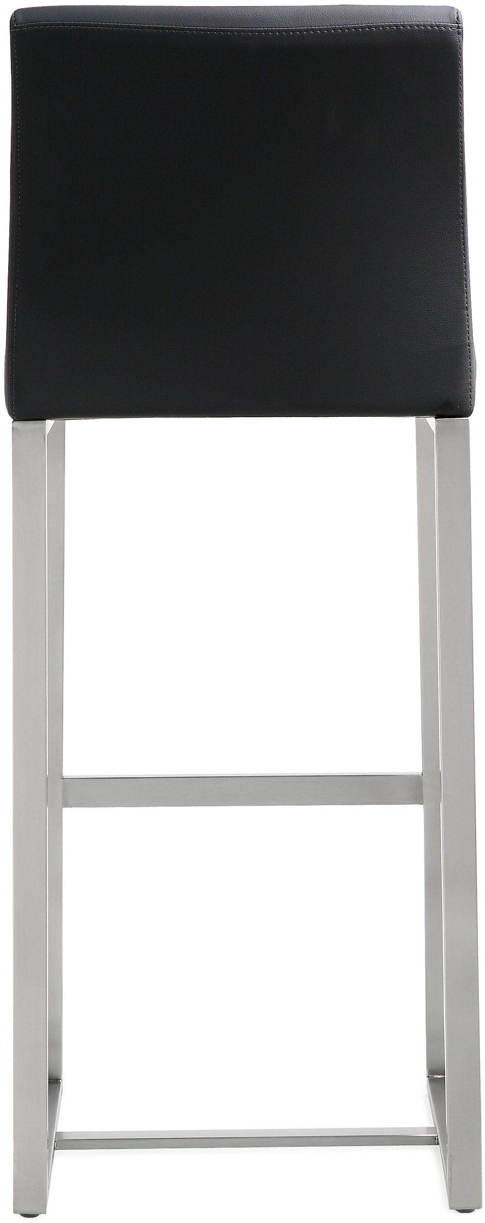 Denmark Black Performance Vegan Leather and Stainless Steel Barstool - Set of 2 by TOV Furniture – photo 6 of 10