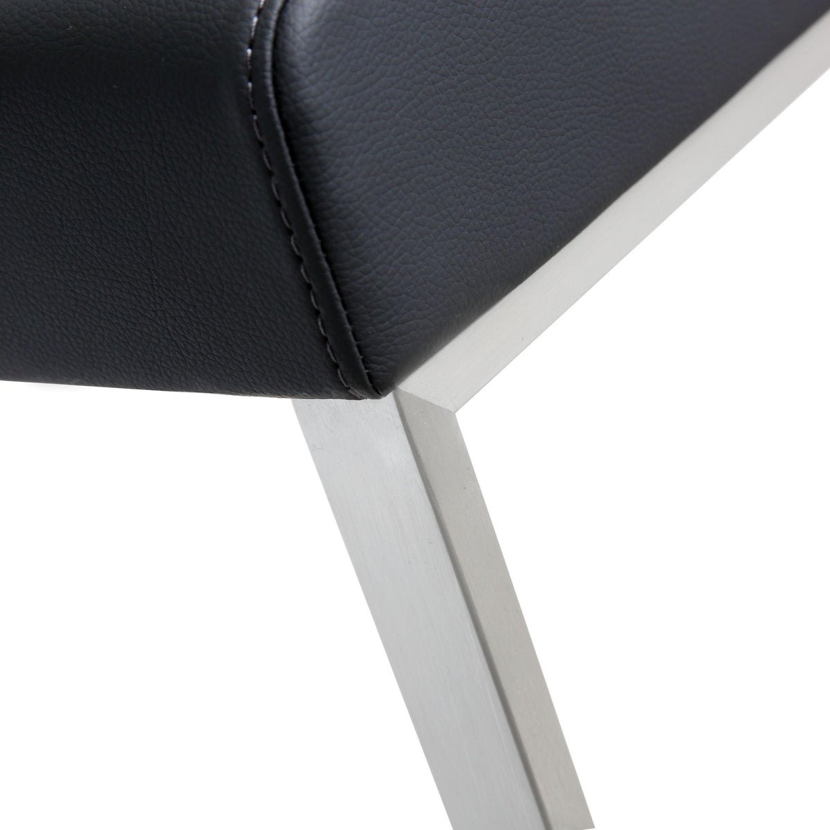 Denmark Black Performance Vegan Leather and Stainless Steel Barstool - Set of 2 by TOV Furniture – photo 7 of 10