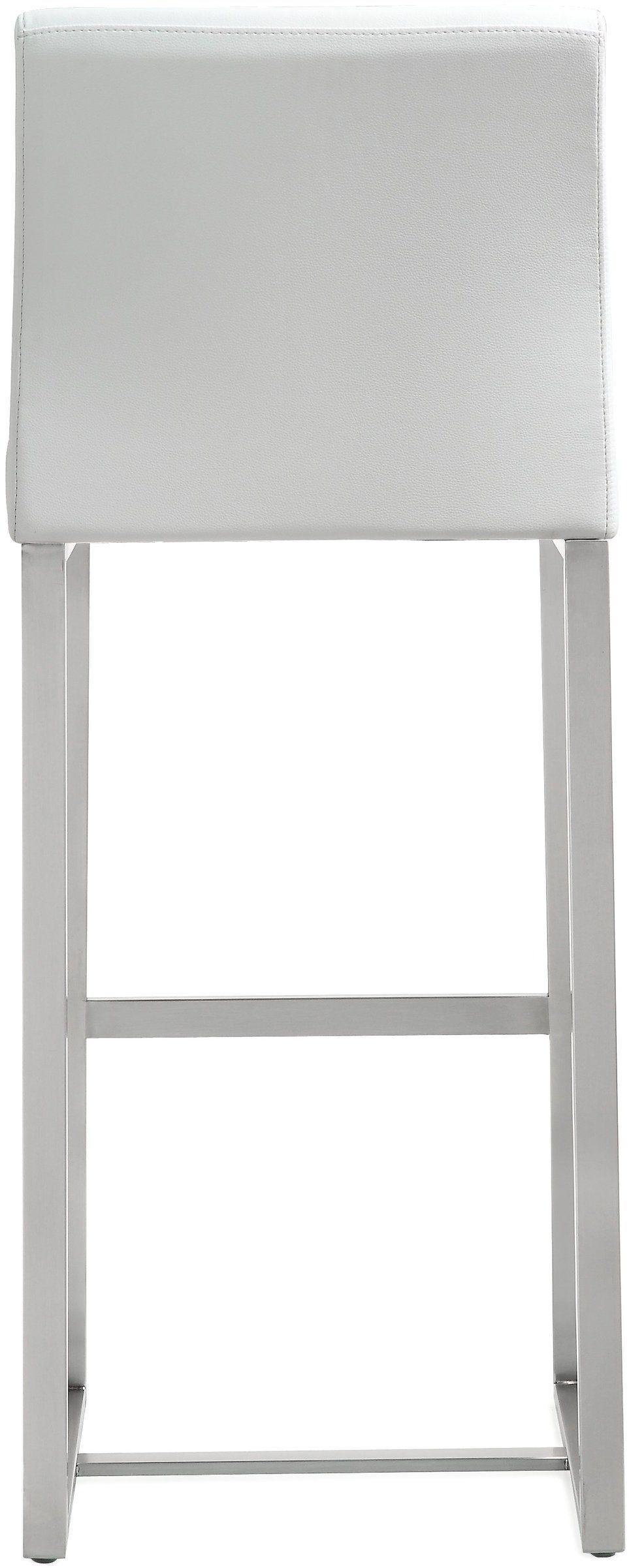 Denmark White Performance Vegan Leather and Stainless Steel Barstool - Set of 2 by TOV Furniture – photo 6 of 10