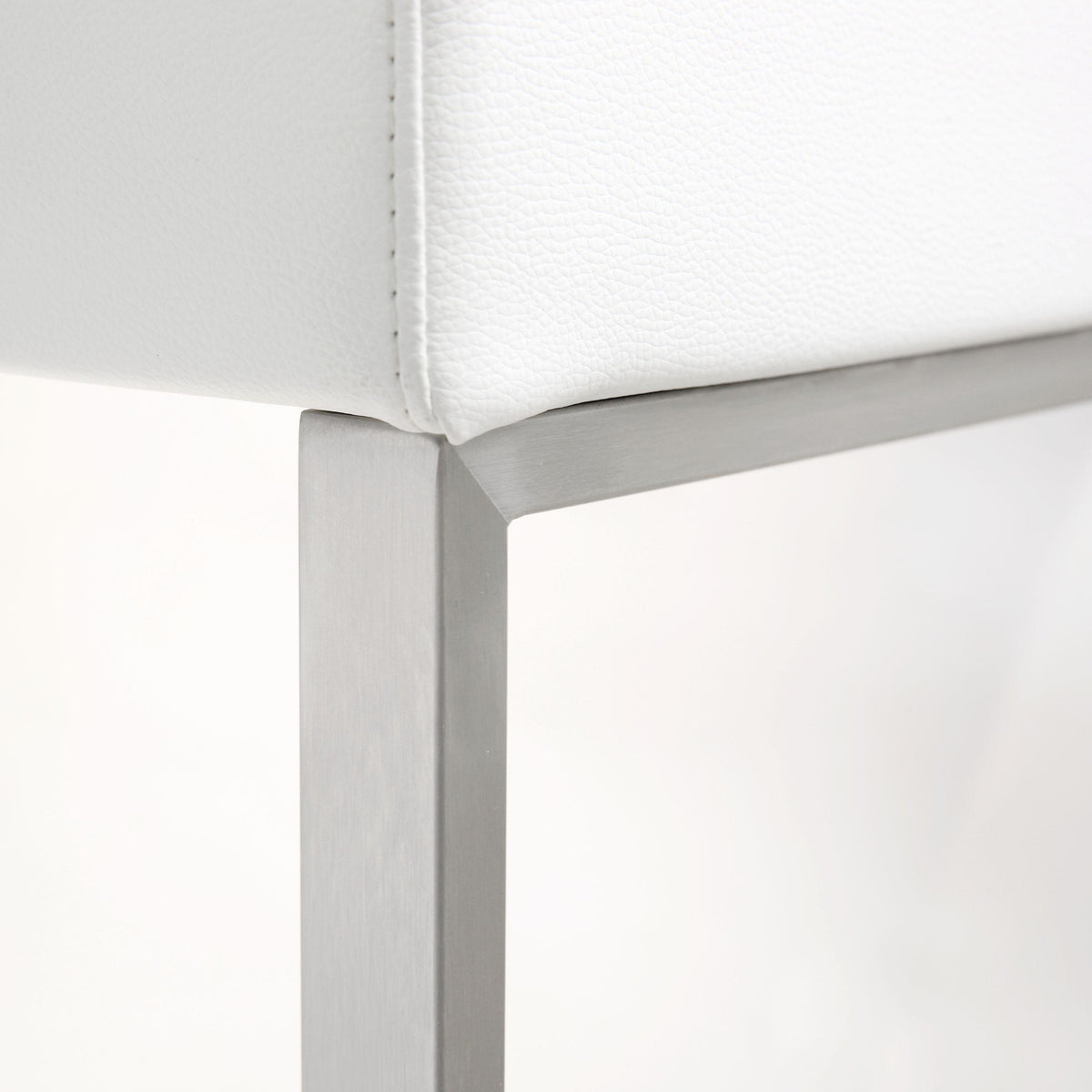 Denmark White Performance Vegan Leather and Stainless Steel Barstool - Set of 2 by TOV Furniture – photo 8 of 10