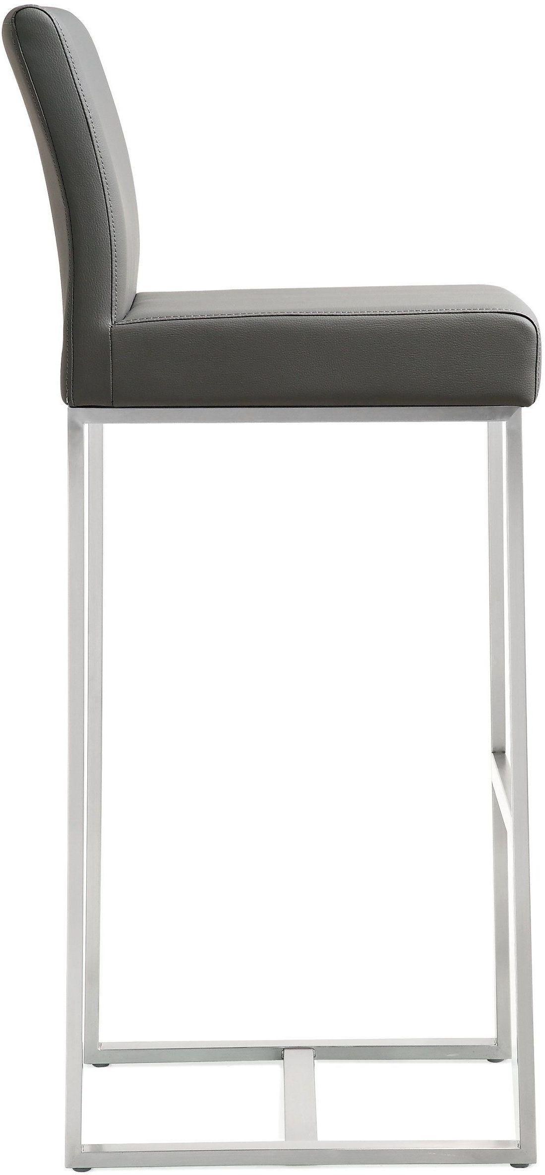 Denmark Grey Performance Vegan Leather and Stainless Steel Barstool - Set of 2 by TOV Furniture – photo 4 of 11