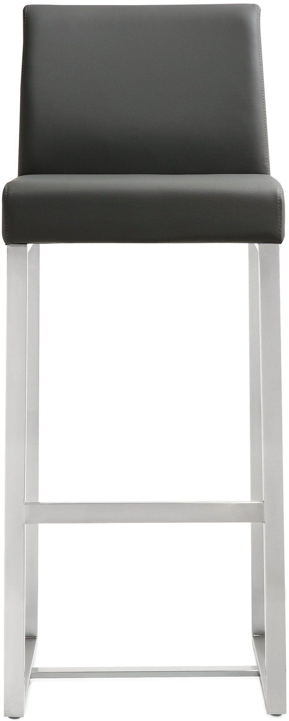 Denmark Grey Performance Vegan Leather and Stainless Steel Barstool - Set of 2 by TOV Furniture – photo 5 of 11