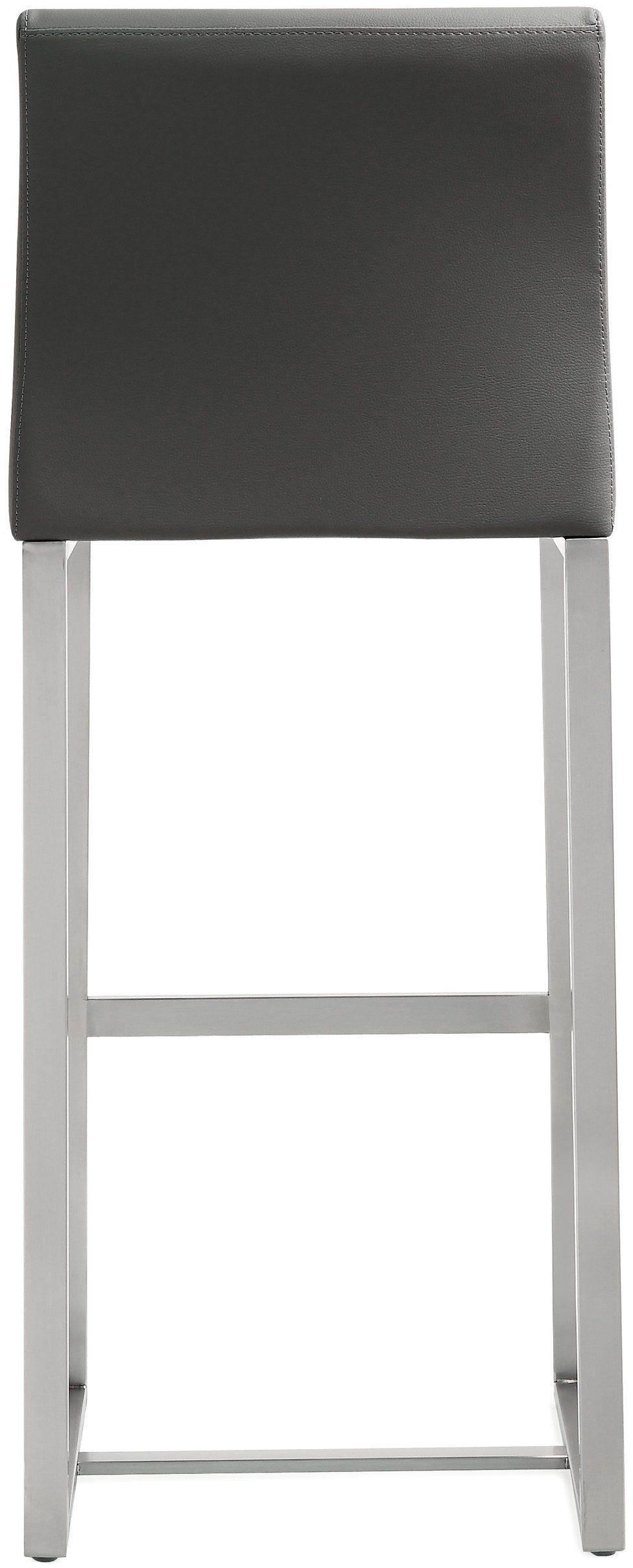 Denmark Grey Performance Vegan Leather and Stainless Steel Barstool - Set of 2 by TOV Furniture – photo 6 of 11