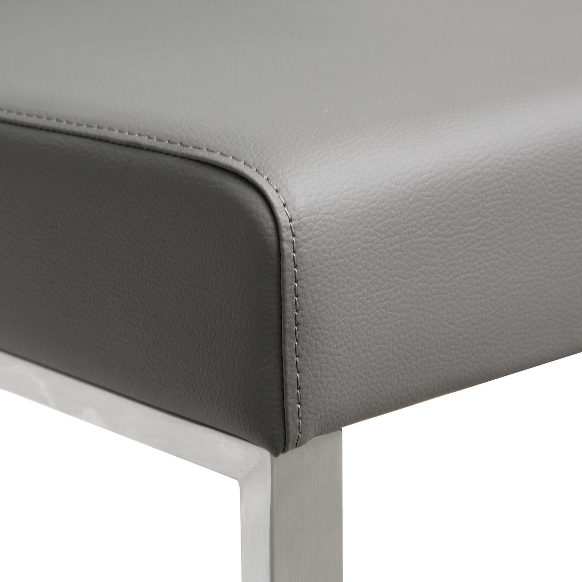 Denmark Grey Performance Vegan Leather and Stainless Steel Barstool - Set of 2 by TOV Furniture – photo 7 of 11