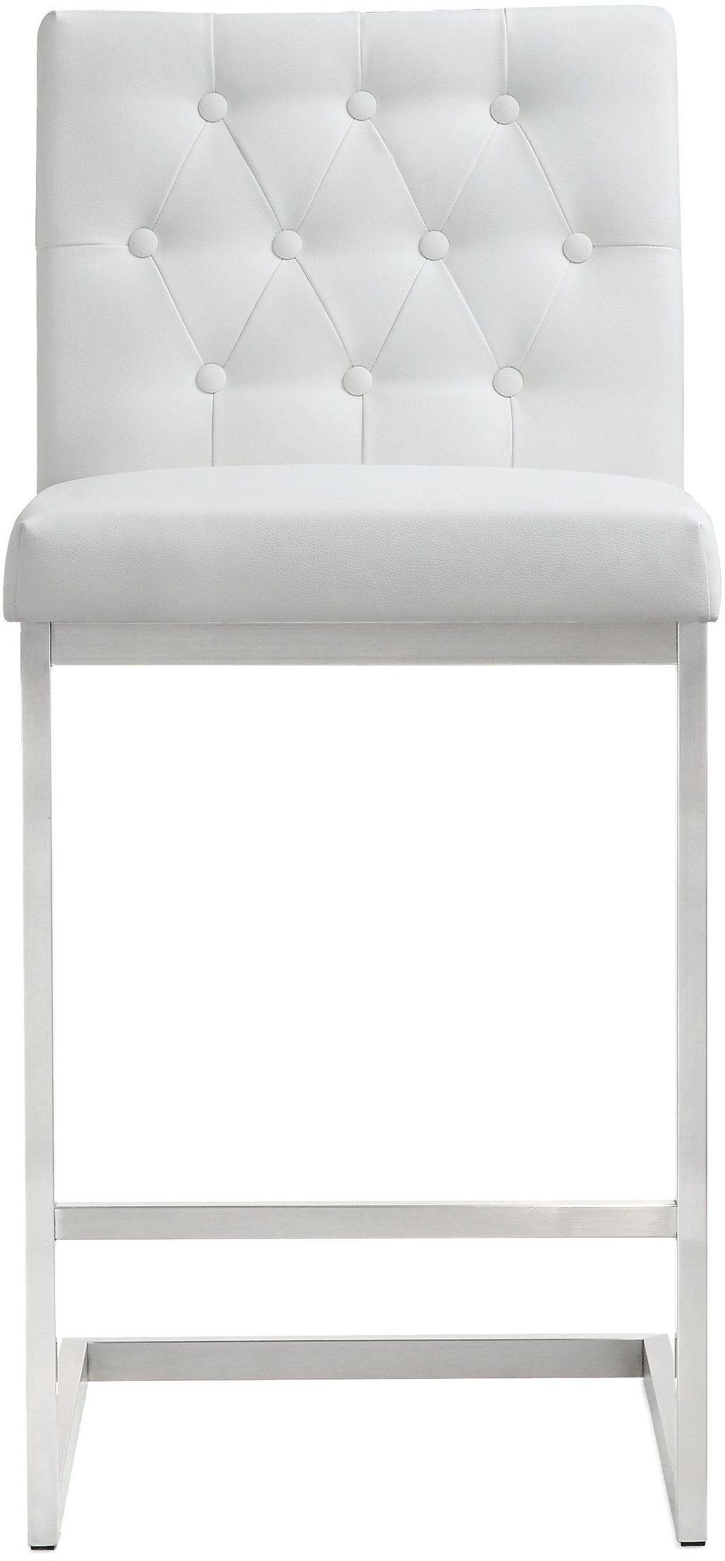 Helsinki White Performance Vegan Leather Stool Set Of 2 by TOV K3640