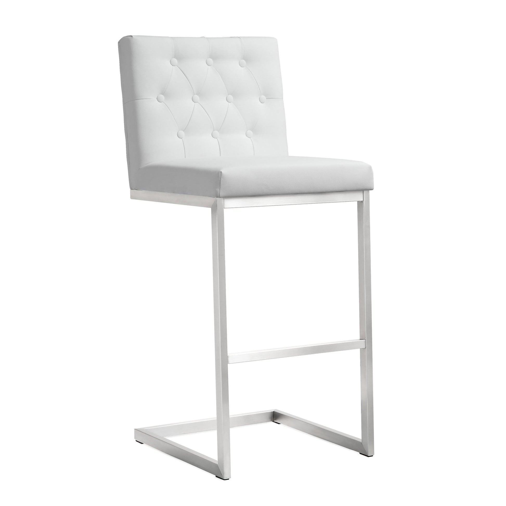 Helsinki White Performance Vegan Leather Stool Set Of 2 by TOV K3640