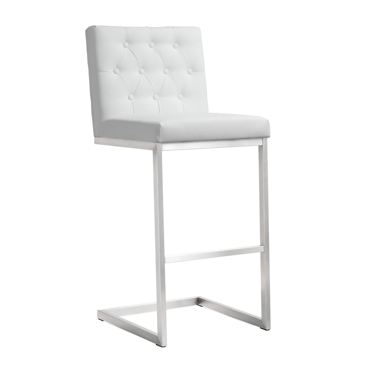 Helsinki White Performance Vegan Leather Stool - Set of 2 in Bar Height by TOV Furniture – photo 3 of 10
