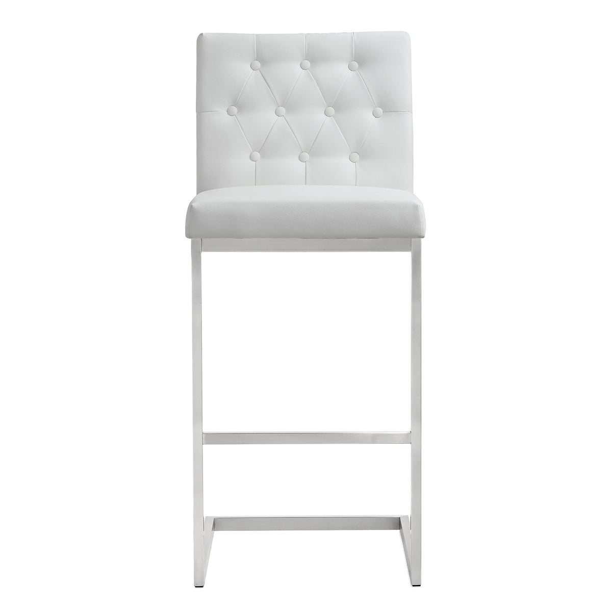 Helsinki White Performance Vegan Leather Stool - Set of 2 in Bar Height by TOV Furniture – photo 4 of 10