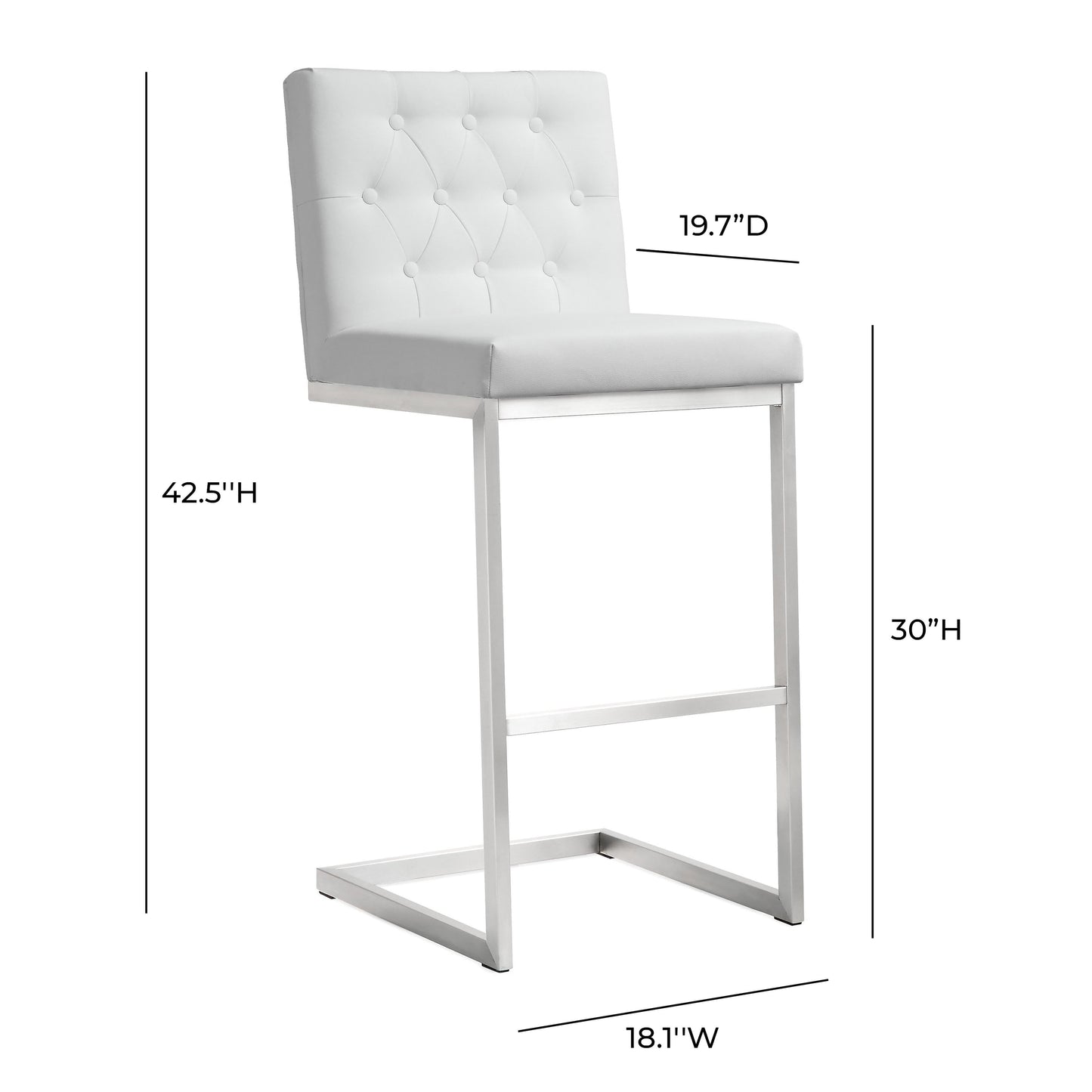 Helsinki White Performance Vegan Leather Stool Set Of 2 by TOV K3640