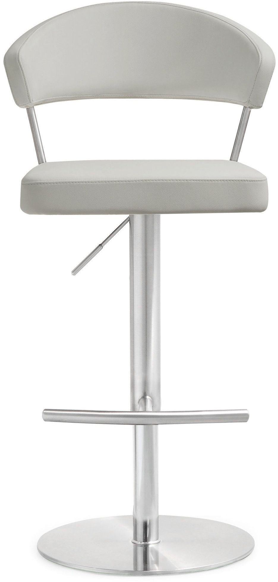 Cosmo Light Grey Performance Vegan Leather and Stainless Steel Barstool by TOV Furniture – photo 3 of 11