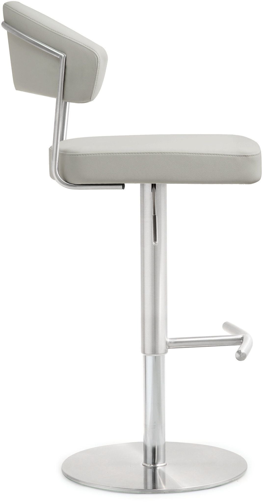 Cosmo Light Grey Performance Vegan Leather and Stainless Steel Barstool by TOV Furniture – photo 4 of 11