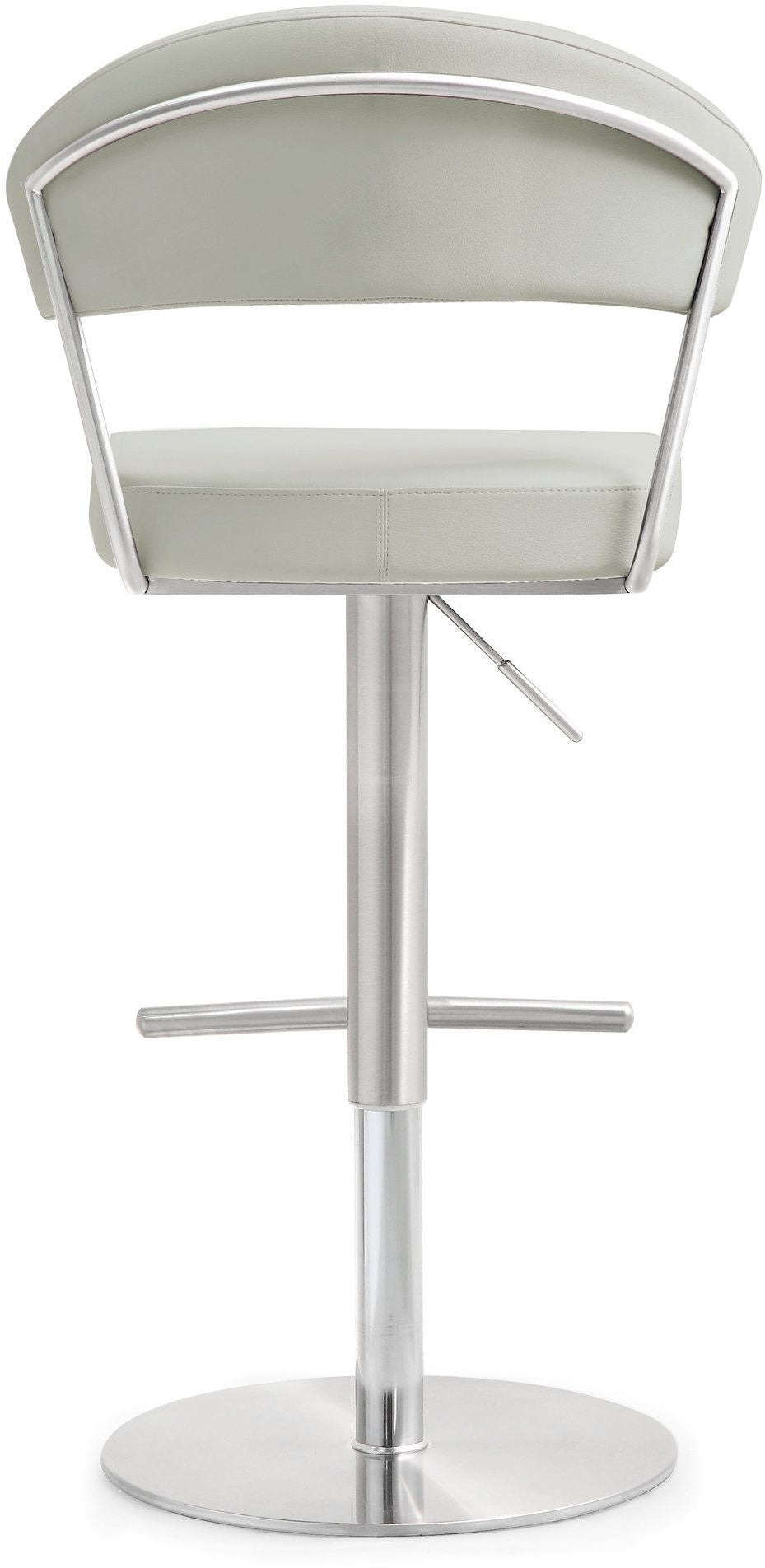 Cosmo Light Grey Performance Vegan Leather and Stainless Steel Barstool by TOV Furniture – photo 5 of 11