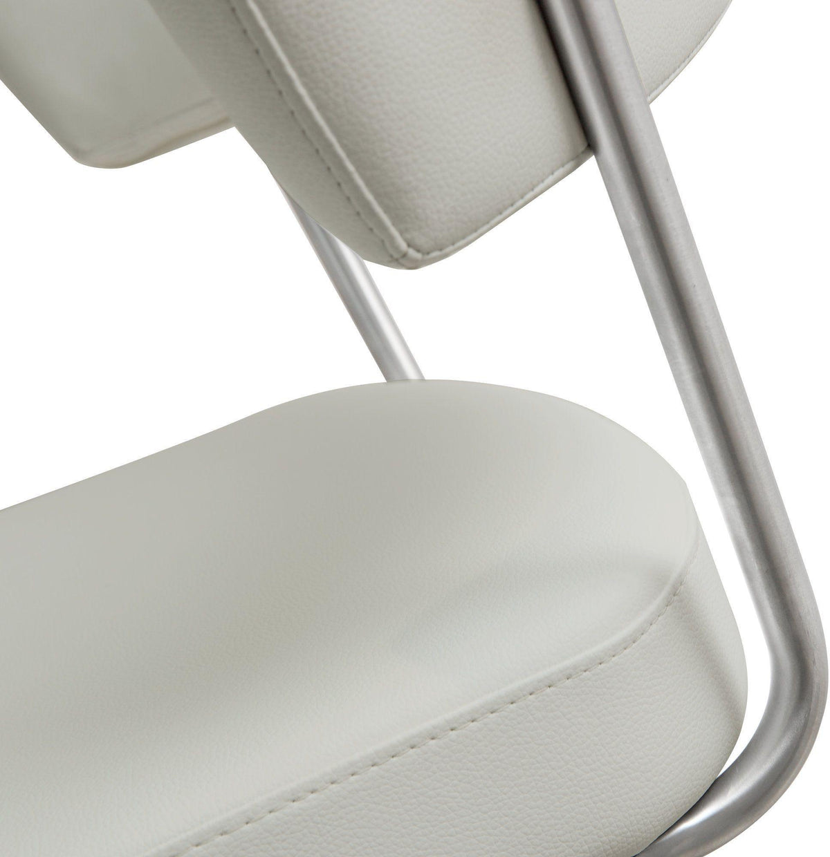 Cosmo Light Grey Performance Vegan Leather and Stainless Steel Barstool by TOV Furniture – photo 6 of 11