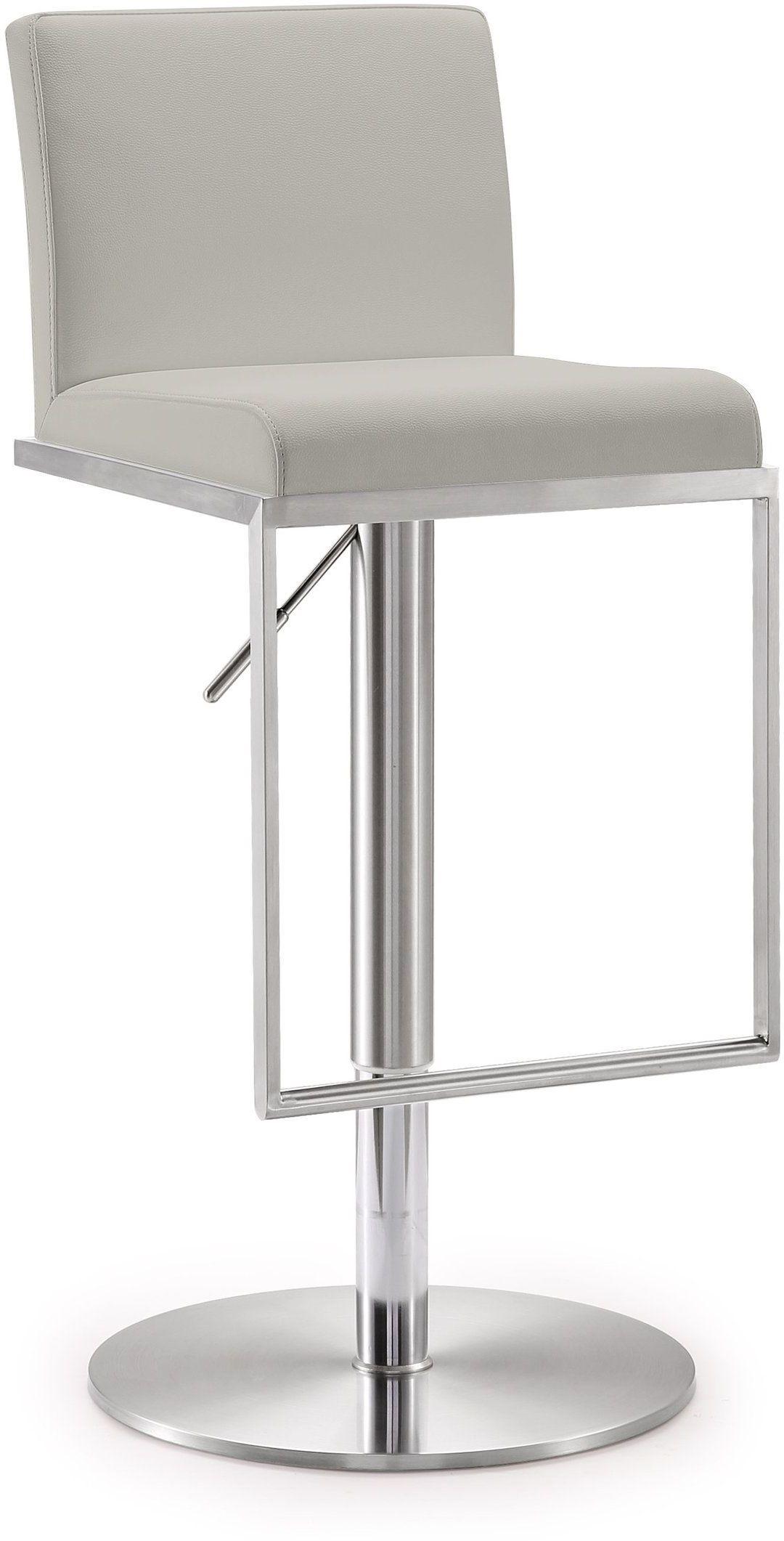 Amalfi Light Grey Performance Vegan Leather Stool by TOV Furniture – photo 1 of 11
