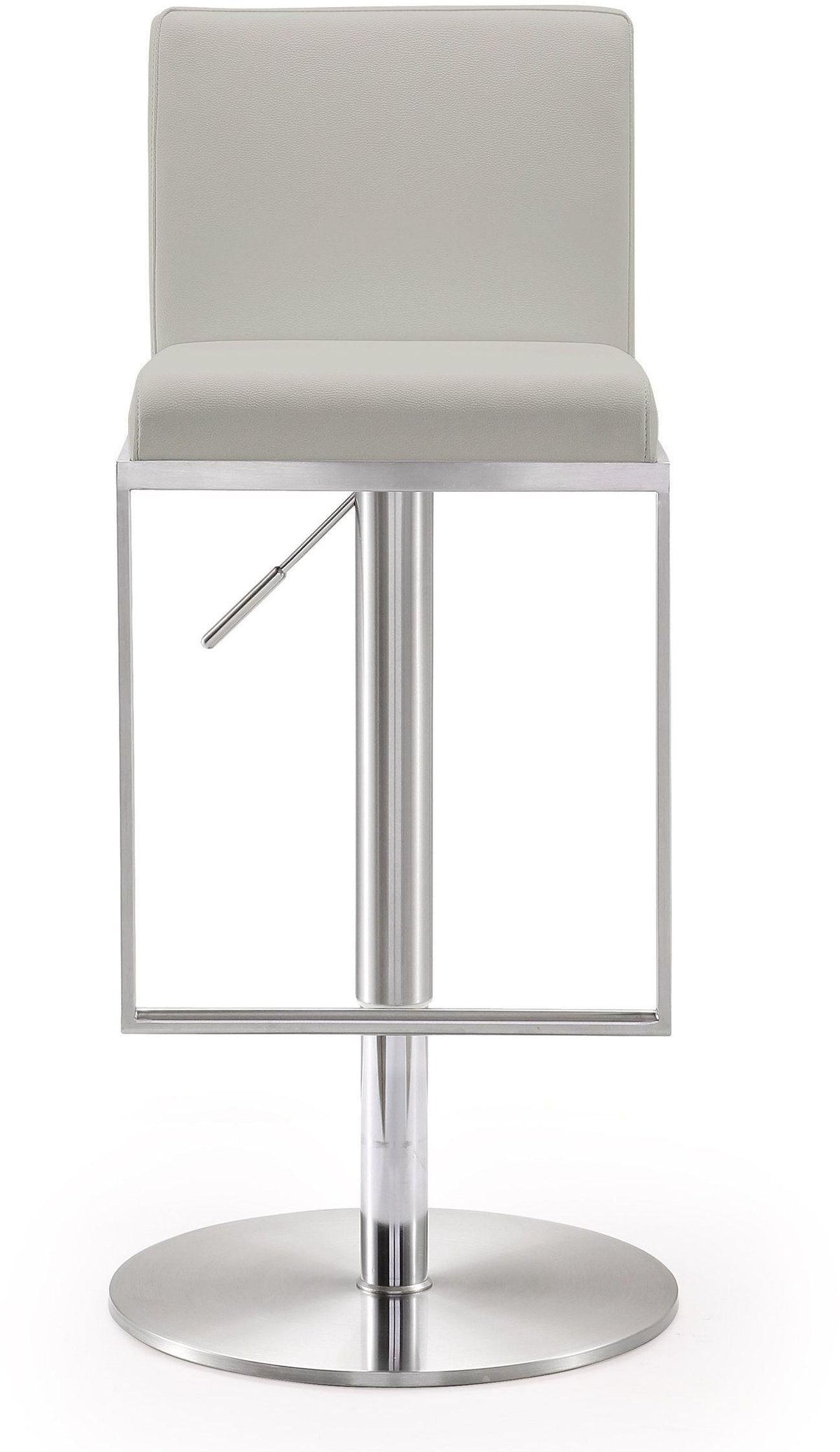 Amalfi Light Grey Performance Vegan Leather Stool by TOV Furniture – photo 3 of 11